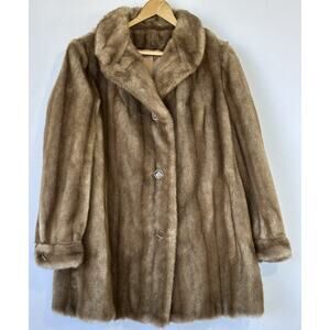 Country Pacer Faux Fur Coat Glam Mob Wife Retro Women's Large